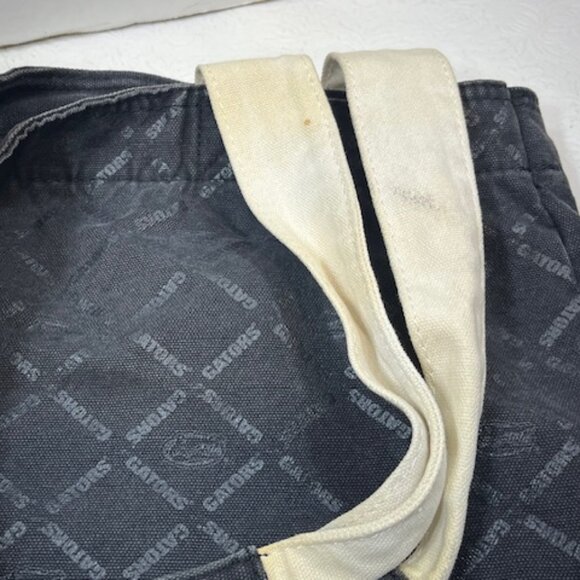 University of Florida Gators Black Canvas Gator Print Collegiate Tote - Picture 10 of 15